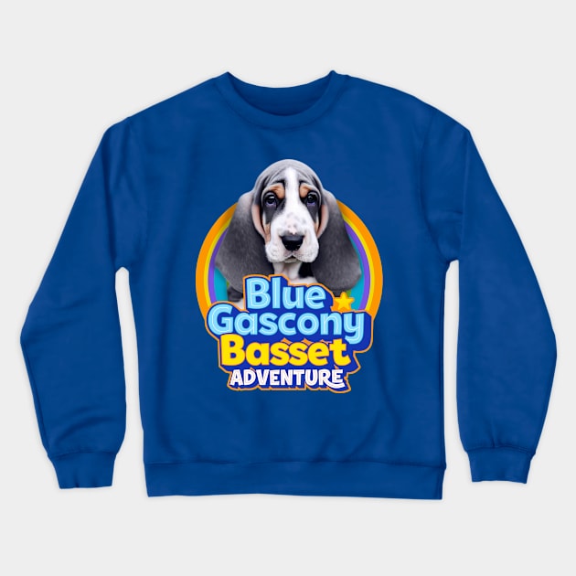 Blue Gascony Basset Crewneck Sweatshirt by Puppy & cute